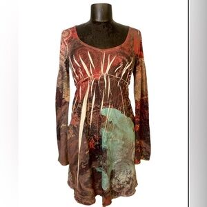 Disorderly Conduct Multicolor Long Sleeve Dress